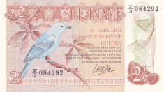 Bancnota Suriname 2 1/2 Gulden 1985 - P119 UNC (serie Z/3) foto