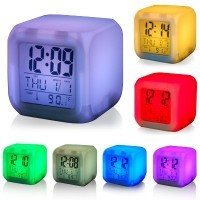 Ceas Cub Multicolor cu Calendar Termometru si Alarma foto