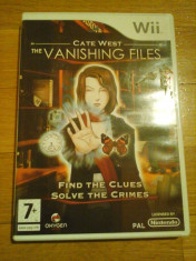 JOC WII CATE WEST THE VANISHING FILES ORIGINAL PAL / STOC REAL / by DARK WADDER foto