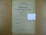 Gropeni banca populara Gropeni Braila statute Targu Jiu 1904 tip. Milosescu