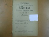 Gropeni banca populara Gropeni Braila statute Targu Jiu 1904 tip. Milosescu, Alta editura