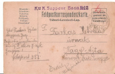 CPI (B4744) FELDPOSTKORRESPONDENZKARTE, CARTE POSTALA MILITARA, KUK, WW1, UNGARIA, AUSTRIA, 24.aug.1915, AUSTRO-UNGARIA, MILITAR, RAZBOI, ARMATA foto