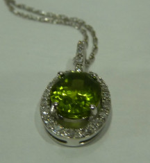 Colier aur 14k cu Peridot si diamante foto