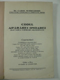 CODUL APARARII ONOAREI -DR.CAROL NESSELRODE -JUDECAT ORADEA ANII 1920 - SEMNATA