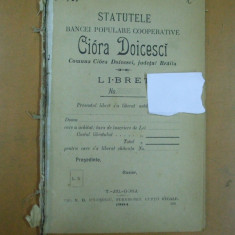 Cioara Doicesti banca populara Ciora Doicesci Braila statute Targu Jiu 1904