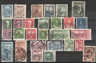 CEHOSLOVACIA - 1929-1934 - Lot 28 buc., stampilate foto