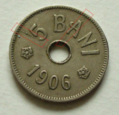 A133 - Eroare / defect batere - 5 bani 1906 foto