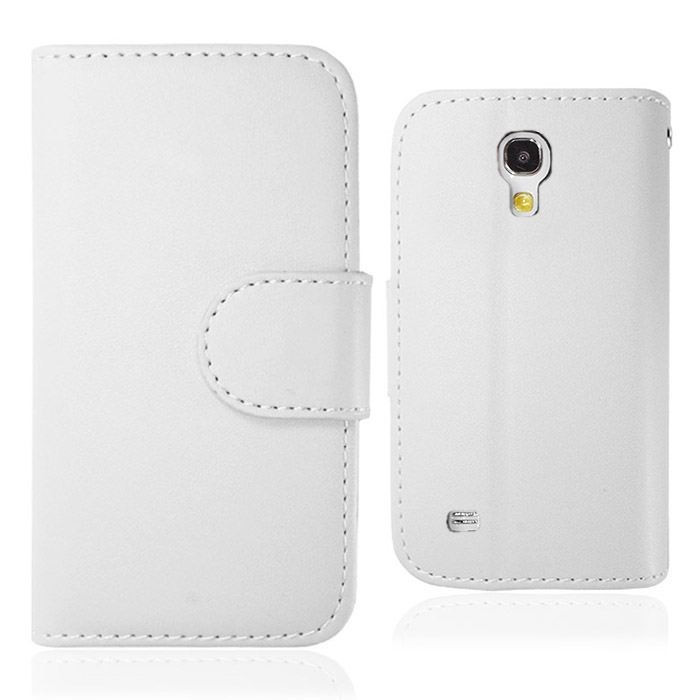 Husa piele alba toc flip Samsung Galaxy S4 mini i9190 + folie protectie ecran + expediere gratuita