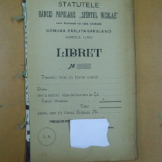 Sfantul Nicolae banca populara Parlita - Sarulesti Ilfov statute Bucuresti 1904