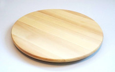 Platou rotativ pentru servire - din lemn masiv lacuit - 39 cm diametru - Nou foto