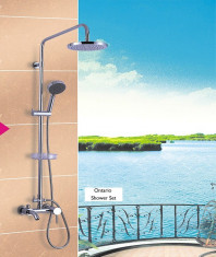 Set complet dus de lux ONTARIO cu BATERIE moanocomanda / HAND SHOWER / RAIN SHOWER dus ploaie / STUT UMPLERE vana cada inaltime 125cm foto