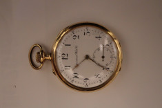 CEAS DE BUZUNAR ,DIN AUR,SWISS MADE,MARCA-IWC-AUR 14K,TREI CAPACE,FUNCTIONEAZA FOARTE BINE,MEDALIAT-1906.D=5 CM,G=72,4 g foto