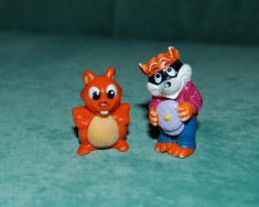 Lot 2 figurine Kinder surprise vulpe (Fancy Fuxies 1998) si veverita foto