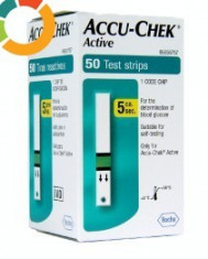 Teste glicemie Accu Chek Active - cutie sigilata cu 50 buc. foto