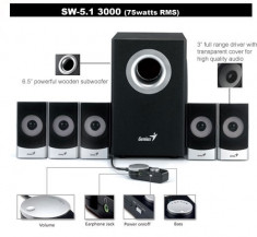 SISTEM AUDIO GENIUS 5.1 SW-5.1 3000 (SE VINDE FARA 2 DIN 5 SATELITI) FARA INTERVENTII - PERFECTA STARE DE FUNCTIONARE foto