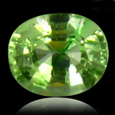 * Piatra naturala Granat TSAVORIT verde - oval cut - 1,29 ct - certificat foto