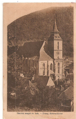 CPI (B4788) BISERICA NEAGRA ev. luth - EVANG. SCHARZKIRCHE, BRASOV, KRONSTADT, CIRCULATA, 11.AUG.1912, STAMPILA foto