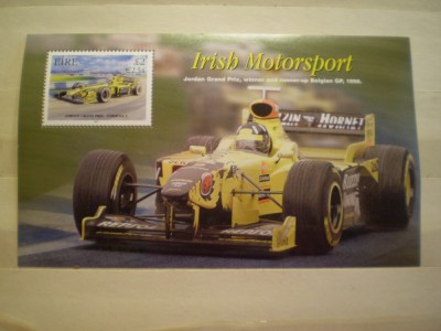 IRLANDA - BLOCK 1 TIMBRU NESTAMPILAT - IRISH MOTORSPORT - 2001 . foto