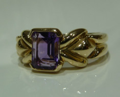 Inel aur 14k cu Amethyst foto