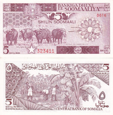 SOMALIA 5 shillings 1987 UNC!!! foto