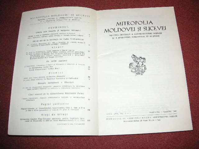 Mitropolia Moldovei si Sucevei (ianuarie - martie, 1981)