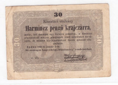 Ungaria 1849 - 30 pengo Krajczar foto