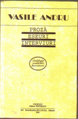 Vasile Andru - Proza,Eseuri,Interviuri foto