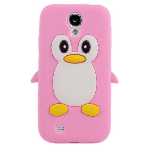 Husa silicon pinguin Samsung Galaxy S4 i9500 i9505 + folie ecran