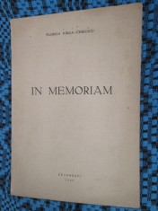 Florica IORGA - CHIRESCU - IN MEMORIAM. VERSURI (prima editie - 1945, CA NOUA!)