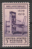 SUA - 1939, SCOTT 857, nestampilat, MNH