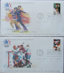 OLIMPIADA LAKE PLACID USA 6 IANUARIE 1984 , 4 FDC-URI - IM 0170 foto