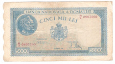 Romania 1945 - 20 martie - 5000 lei fil. BNR orizontal foto