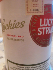 Lucky Strike 100% original, special pentru rulat, Provenienta Luxembourg - 170 Gr. foto