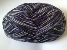 Fir de tricotat sau crosetat , lana 100% baby merinos , foarte moale si catifelata, degrade bleumarin foto