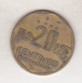 bnk mnd Peru 20 centimos 2002 foto
