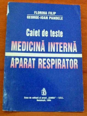 Caiet de teste de Medicina interna - aparat respirator - Autor : Florina Filip - 30199 foto