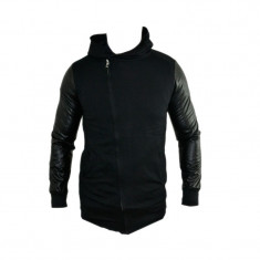 Cardigan Zara Men Jappan Fashion - Hanorac Jacheta Bluza - Croiala Slim - Bumbac - Piele Eco - Zanotti Edition Cod Produs D211 foto