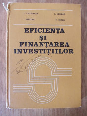 EFICIENTA SI FINANTAREA INVESTITIILOR- CISTELECAN, DIMITRIU, NICOLAE, BUNEA- CARTONATA foto