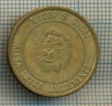 JETON 108 PENTRU COLECTIONARI - LION&#039;S DEN - ALPHA - OMEGA - AMUSEMENTS -HOFSTRA UNIVERSITY -USA - GAME ROOM -STAREA CARE SE VEDE