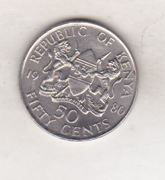 bnk mnd Kenya 50 centi 1980 foto
