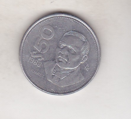 bnk mnd Mexic 50 pesos 1988