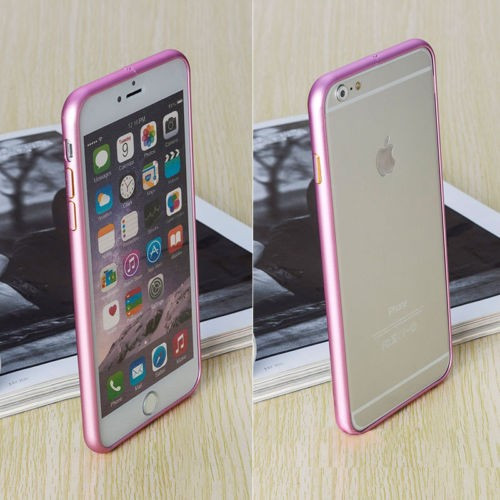 Bumper aluminiu roz Iphone 6 Plus 5.5&quot; + folie protectie ecran + expediere gratuita Posta