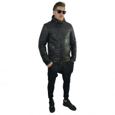 Geaca Barbati Zara Men Jappan Fashion David Beckham - Piele Eco - Croiala Slim - Cambrata - Zanotti Edition - Cod Produs D108 foto