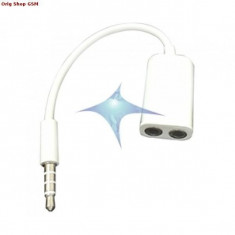 Adaptor Dual Audio Splitter Alb Jack 3,5mm Trendy8 Blister foto