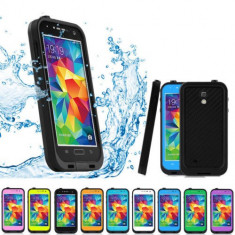 Toc subacvatic negru impermeabil waterproof cu prelungitor casti audio Samsung Galaxy S5 i9600 + folie protectie + expediere gratuita foto