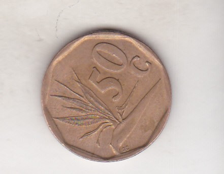 bnk mnd Africa de Sud 50 centi 1991