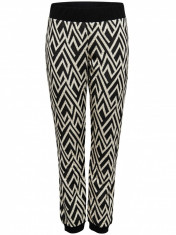 Pantaloni dama zig-zag Only - 15100584 alb negru foto