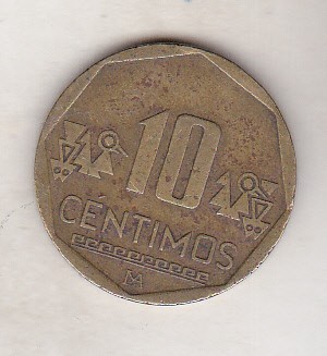 bnk mnd Peru 10 centimos 2003 foto
