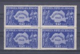 1948 - RECENSAMANTUL - IN BLOC DE PATRU - MNH