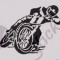Motociclist_Tatuaj de perete_Sticker Decorativ_WALL-570-Dimensiune: 35 cm. X 28 cm. - Orice culoare, Orice dimensiune
